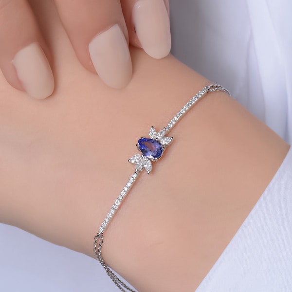 8 Inch Natural Untreated Blue Tanzanite Beaded Bracelet – 75.00 Carats – JaipurJewels