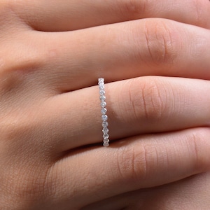 Diamond Eternity Band, 14K White Gold Diamond Eternity Wedding Ring, Diamond Wedding Band, Anniversary Ring