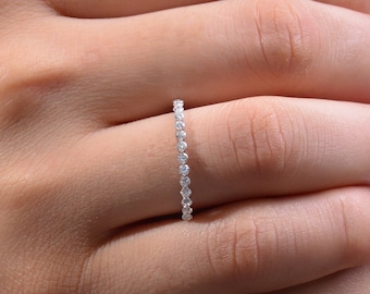 Diamond Eternity Band, 14K White Gold Diamond Eternity Wedding Ring, Diamond Wedding Band, Anniversary Ring