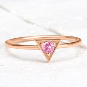 Natural Pink Sapphire Ring, Handmade Pink Sapphire Ring, Daily Gold Ring, Genuine Sapphire Ring