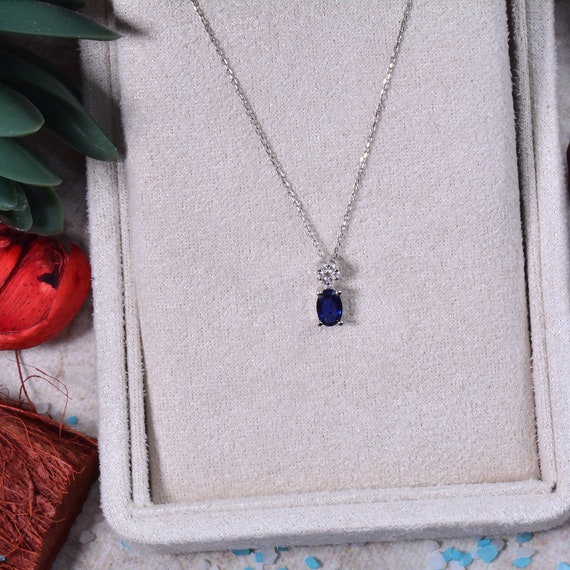 Sapphire Necklaces for Women Gift for Women Dainty Initial 