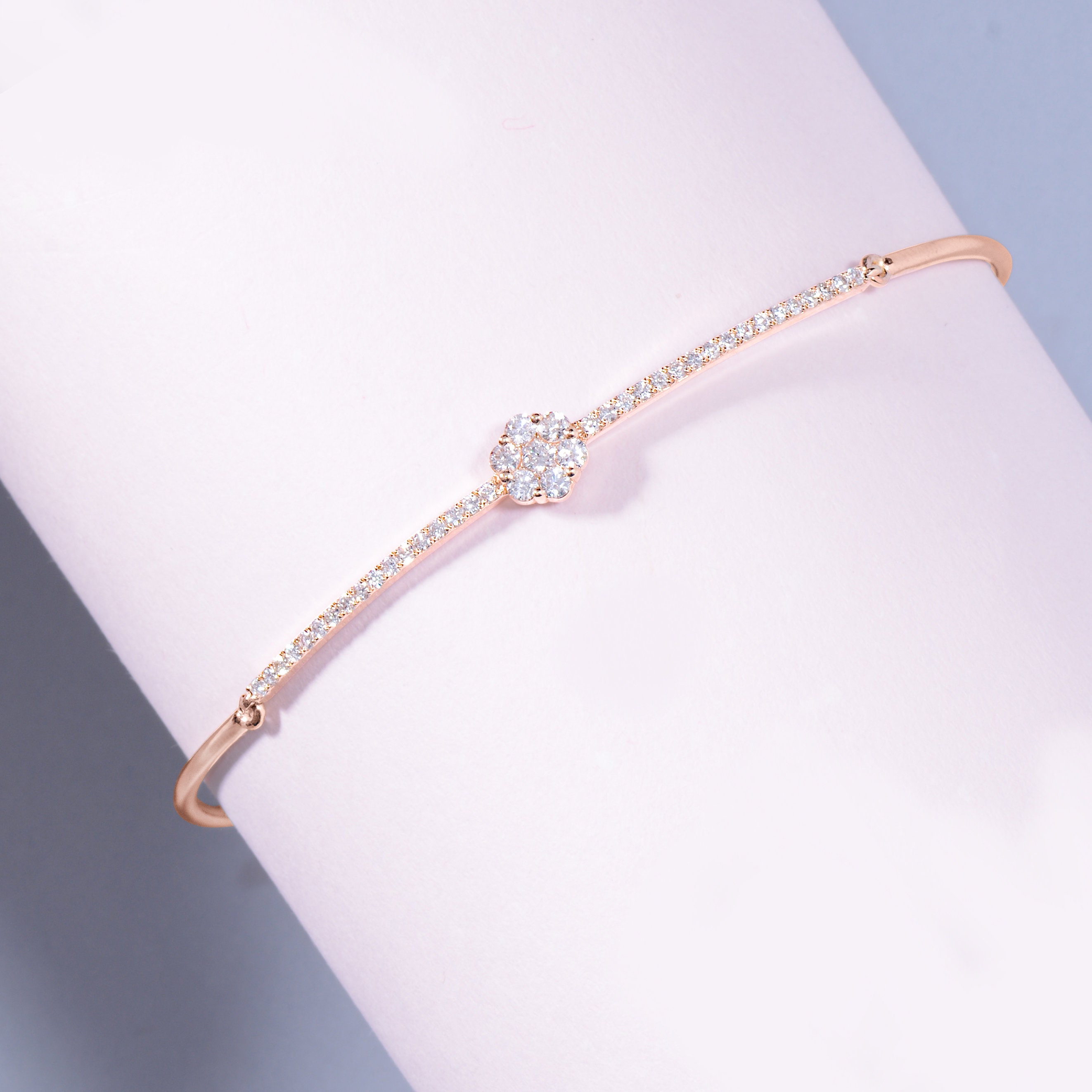 Dainty Diamond Cluster Bracelet – Genuine Diamond Bracelet – Minimal D –  NaturalGemsAtelier