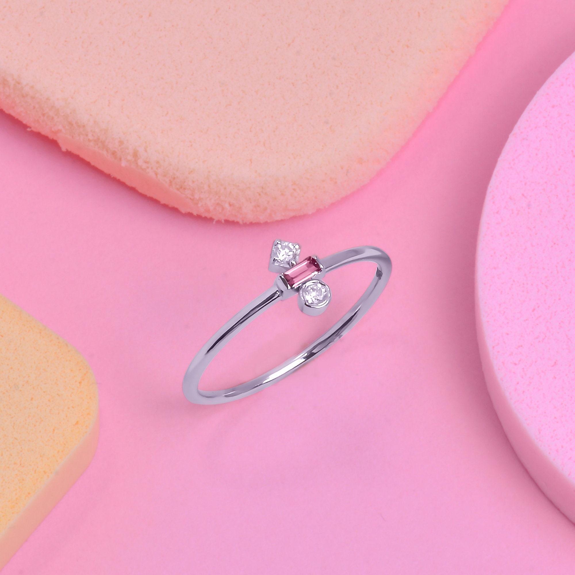 Natural Pink Sapphire Ring, Handmade Pink Sapphire Ring, Daily Gold Ring, Genuine Sapphire Ring