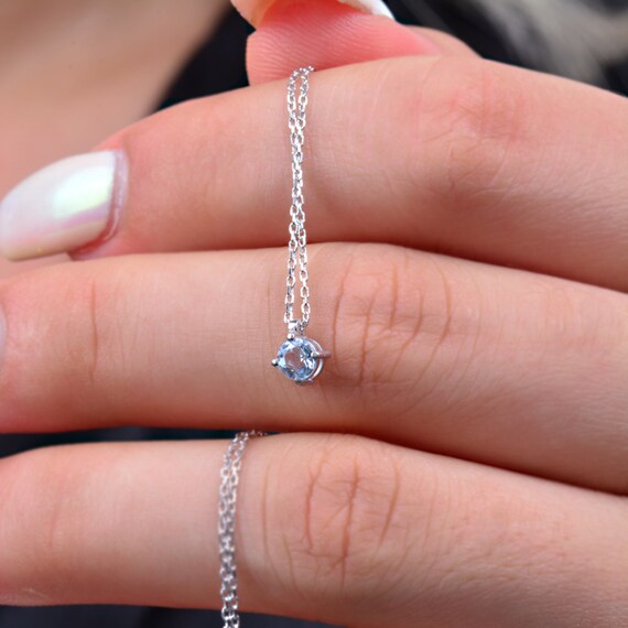 Collana In Acquamarina Naturale 3 Fili, Perle Tonde 6/8/10/12 Mm, Lunghezza 18-20", Vintage