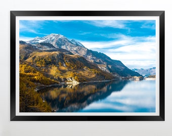 Lake in French Alps LANDSCAPE Photography PRINTABLE wall art DOWNLOAD nature mountain