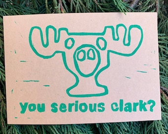 Jij Serieus Clark? Linosnede print