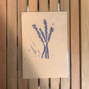 Lavender Linocut Print