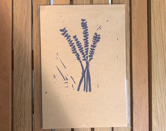 Stampa linoleografica lavanda