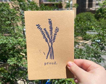 Trotse Lavendel Linosnede Print