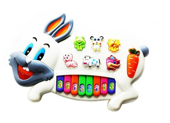 Musical Rabbit Piano Toy With Keyboard for 1-3 Year Old Kids Gift