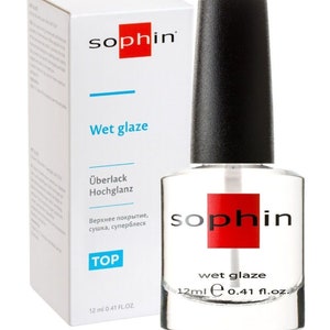 Wet Glaze manicure top coat. Coating for natural nails. Quick-drying shine nail polish. Perfect top coat for French manicure and Nail Art.