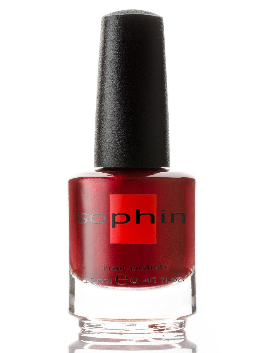 Red Shimmer Nail Polish. Sophin 0198. Bright Lacquer. for