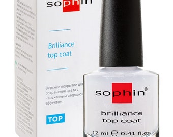 Brilliance Top Coat. Protection against nail fading, dulling and yellowing. Nail polish with shimmering finish. Sparkling shine top coating.