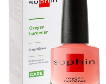 Oxygen hardener for nails. nail hardener. pink base coat. for natural nails. healthy manicure. treatment for weak nails.
