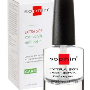 Post acrylic extra sos nail repair. natural nail polish. repair nail polish. vegan cosmetics. nail repair treatment. polish for weak nails