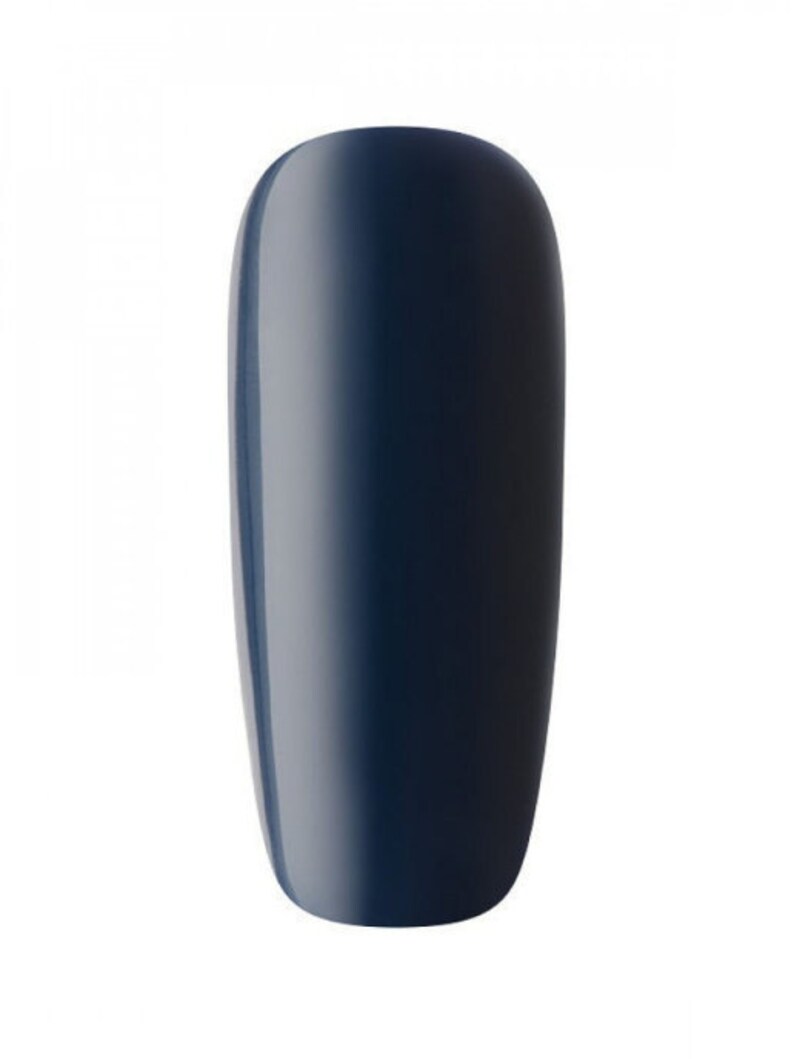 Dark blue nail polish, Sophin 0245, indigo glossy finish, vegan cosmetics, trendy nails. image 3