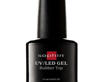 Sophin UV/Led Gel Rubber Top 0804. High gloss. Elastic medium-thick consistency. Excellent adhesion and durability.