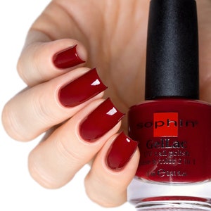 GelLac-nagellakbasis en -kleur Stap 1. Bordeauxrode gellak zonder uv-ledlamp. manicure van een week. 0629