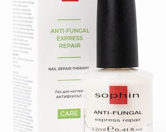 Anti-fungal express nail repair. Nail polish for treating and preventing nail fungus. Pearly milk color nail care for natural healthy nails.