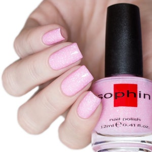 Rosa spräckligt nagellack, ljust trendigt lack - Veganvänligt