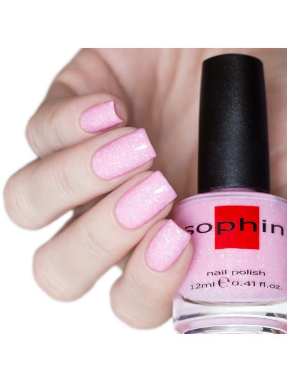 Pink Speckled Nail Polish, Light Trendy Lacquer - Vegan Friendly