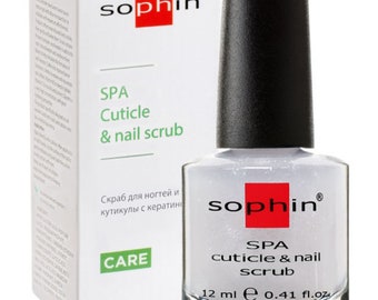 Cuticle and nail scrub for nails with keratin. nail care. nail treatment. nail scrub
