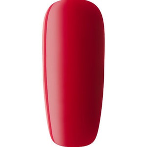 May include: A single red nail polish bottle with a glossy finish.