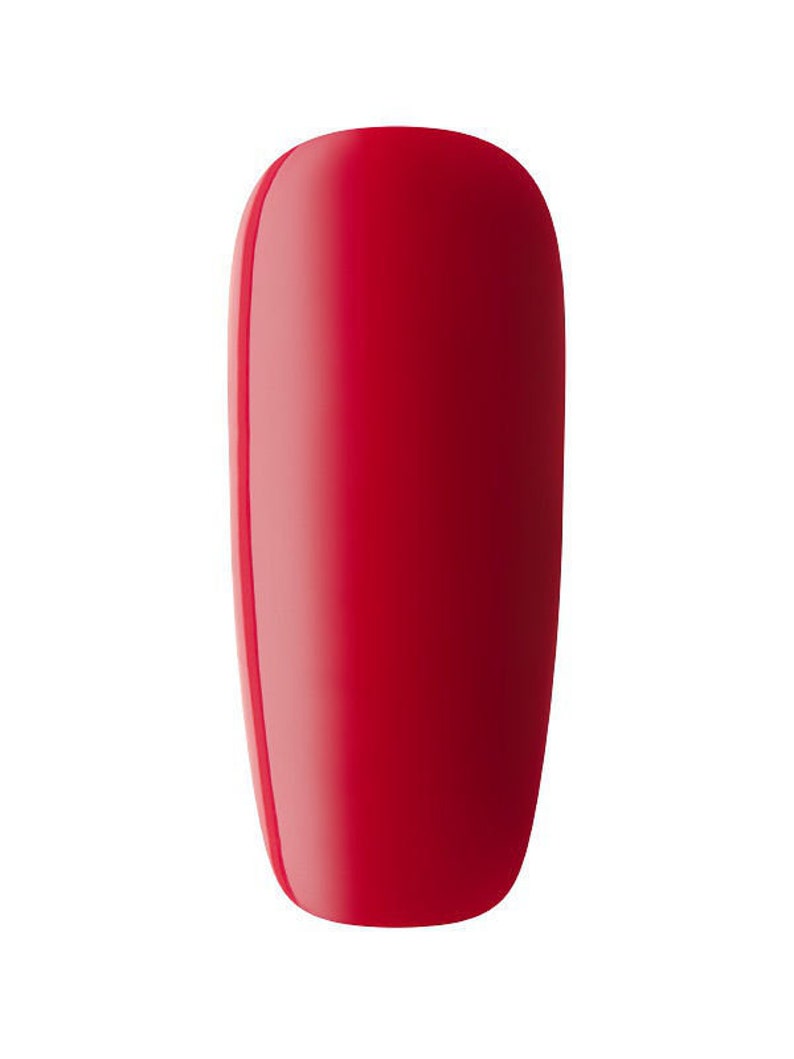 May include: A single red nail polish bottle with a glossy finish.
