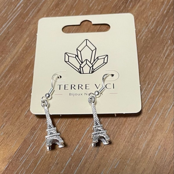 Earrings: Eiffel Tower Charm (Sterling Silver earring wires