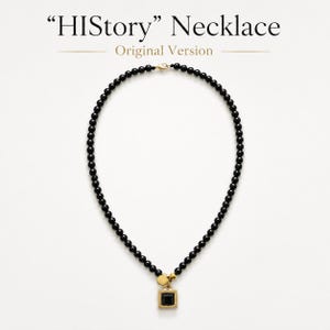 The “HIStory” Necklace (Handmade Replica) - Original Version - HIStory Era Inspired, Black Onyx & Brass Pendant