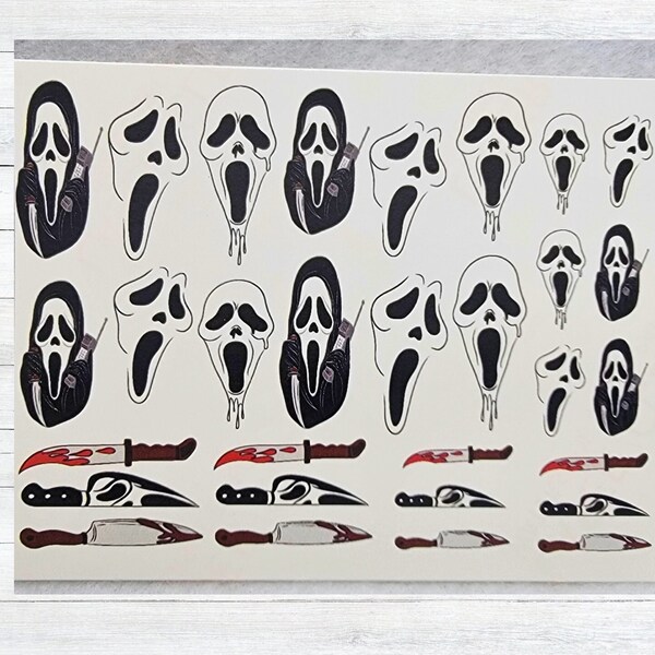 GhostFace Knives Halloween Nail Decals | Halloween Nail Art | | Waterslide Nail Art | Nail Decal