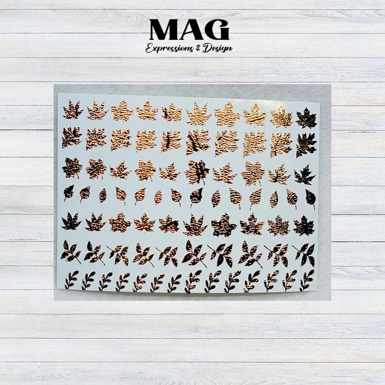Fall Leaf Nail Stickers Fall Nail Art Vinyl Stickers Etsy