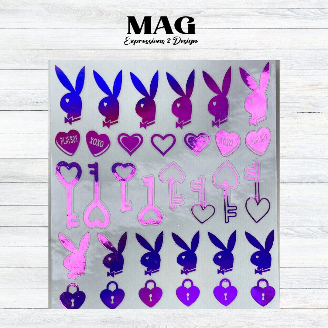 Playboy Bunny Nail Stickers Designer Nail Art Holographic Etsy
