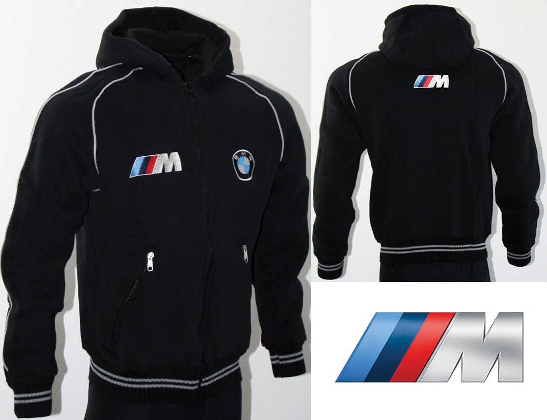 Logo Embroidered BMW M-power on Hooded Fleece Jacket Polar Coat Veste ...