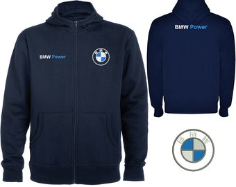 Loghi BMW Power ricamati su felpa Giacca in pile con cappuccio Cappotto polare Veste Mantel Blouson Tuning Racing Motorsport Travel Outdoor Gift