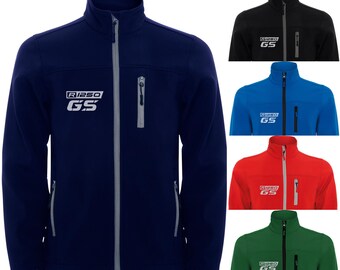 Logotipos bordados BMW R1250GS en Softshell Veste Jacket Blouson Chaqueta Giacca Motociclista Idea de regalo Cadeau R1250 GS