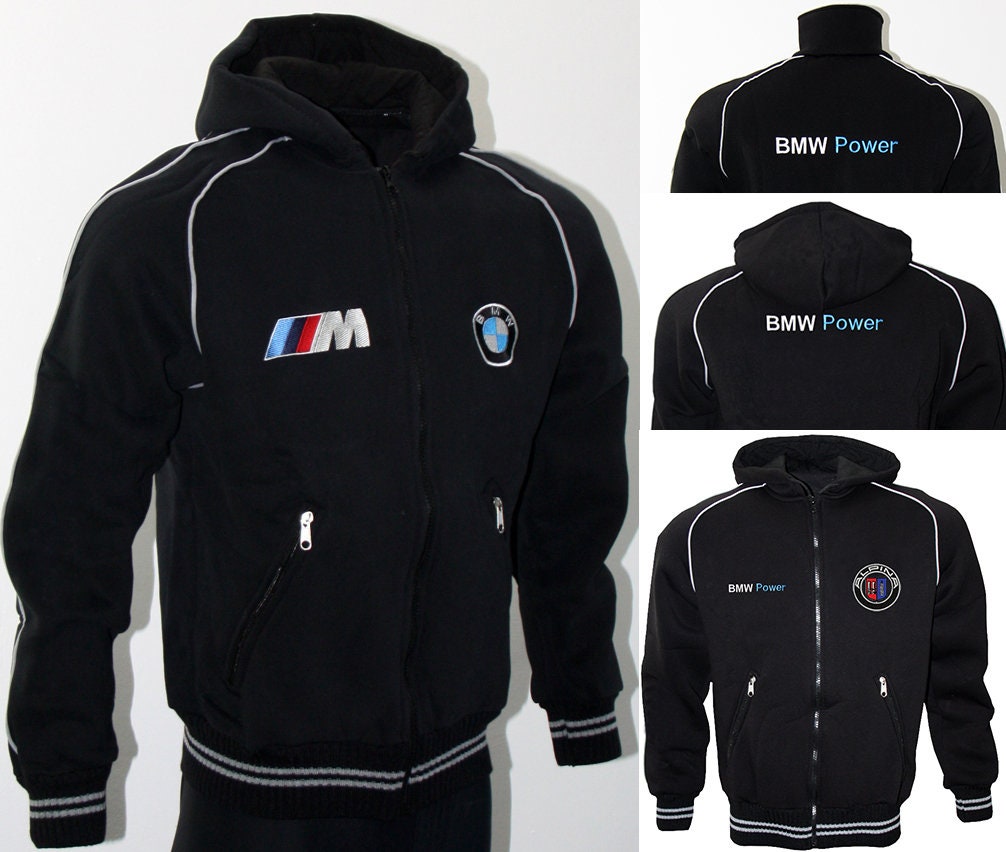 Logo Embroidered BMW M-power on Hooded Fleece Jacket Polar Coat Veste ...