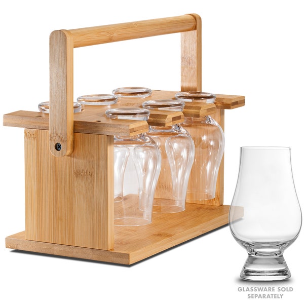 CairnCaddy Bamboo Glassware Carrier