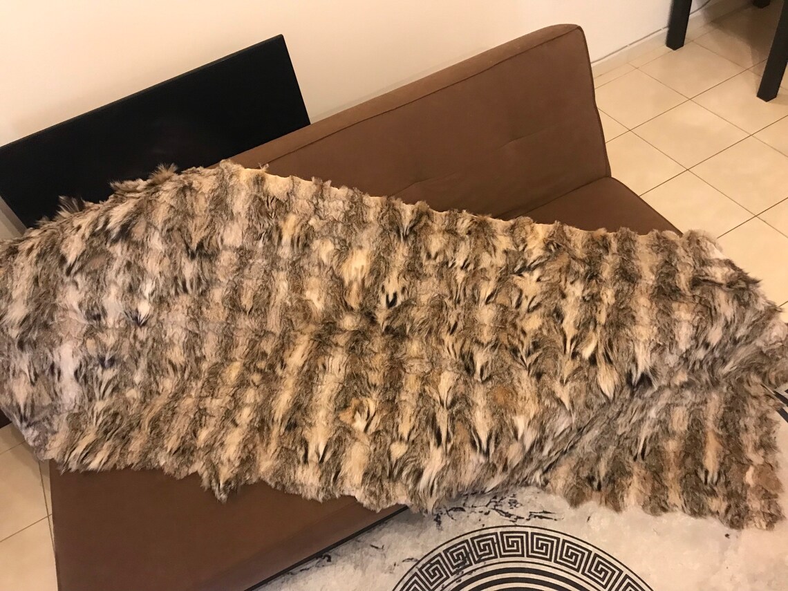 Lynx Fur Blanket Luxury Bedding Animal Hide Blanket Real Etsy