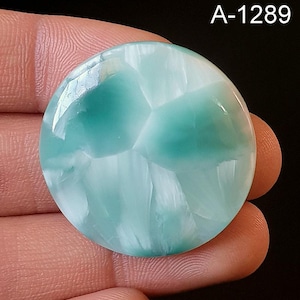 Pierre Précieuse Hémimorphite Naturelle – Cabochon Ovale 38,85 Carats (bleu Ciel, Poli)