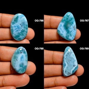 Natural Larimar Gemstone - AAA+ Quality - Larimar Cabochon - Larimar Loose Stone - Flat back - Polished - Larimar Crystal For Making Jewelry