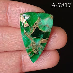 Kupfer Smaragd Edelstein Cabochon - polierte flache Rückseite für Schmuck