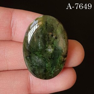 Natural Chrome Chalcedony Gemstone - Cabochon - Loose - Polished - Flat Back - Crystal For Making Jewelry A-7649 33x22mm. 41Ct