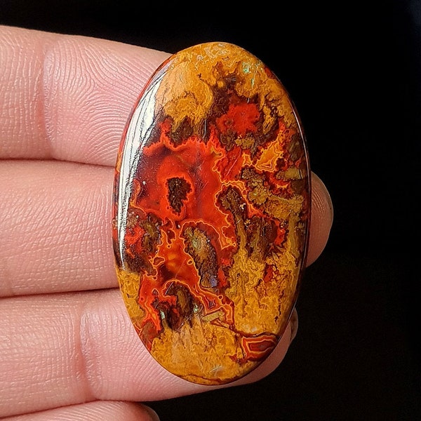 Rare Quality  Moroccan Seam Agate - Seam Agate Cabochon - Polished  Loose - Flat Back - Seam Agate Crystal For DIY Craft Jewellery
