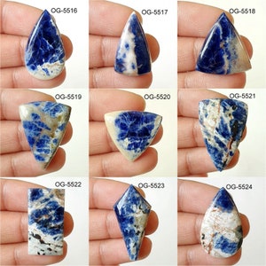 Natural Sodalite Gemstone Top Quality Sodalite Cabochons Smooth Polished cab Hand Crafted Sodalite Crystal for Making DIY ART Craft image 1