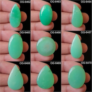 Natürlicher Chrysopras Cabochon - flache Rückseite Edelstein für DIY Schmuck