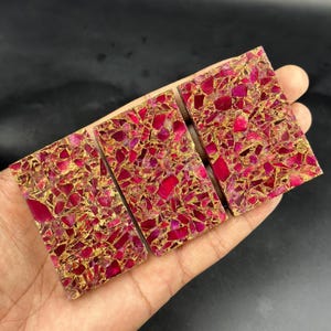 Ruby Copper Composite Stone Raw Slab | For Jewelry Making Gemstone Supplies