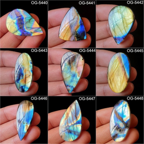 Natural Labradorite Gemstone - Bulk Multi Flashy Labradorite Cabs loose Smooth Polished - High Quality Labradorite Crystal For Jewellery