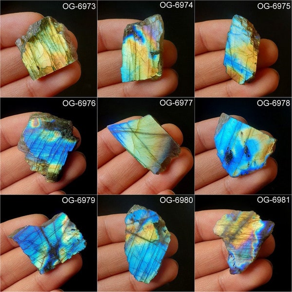Natural Multi Flashy Labradorite Gemstone - Bulk Labradorite Slabs - loose - Both Side Polished - Labradorite Slice - Labradorite Crystal