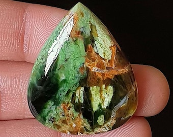 Natural Chrome Chalcedony Cabochon - Polished Gemstone for Jewelry